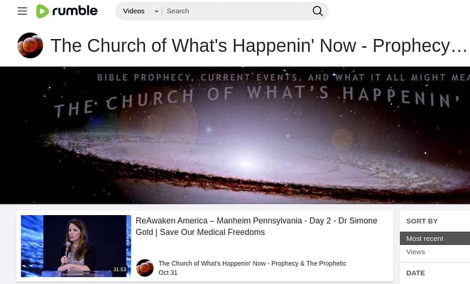 The Church of What's Happenin' Now Rumble Video Channel.